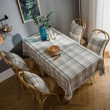 Gray Plaid Embroidered Tassel Tablecloth Cotton and Linen American Great Wall Rectangular Coffee Table Cloth and Tablecloth
Gray Plaid Embroidered Tassel Tablecloth Cotton and Linen American Great Wall Rectangular Coffee Table Cloth and Tablecloth