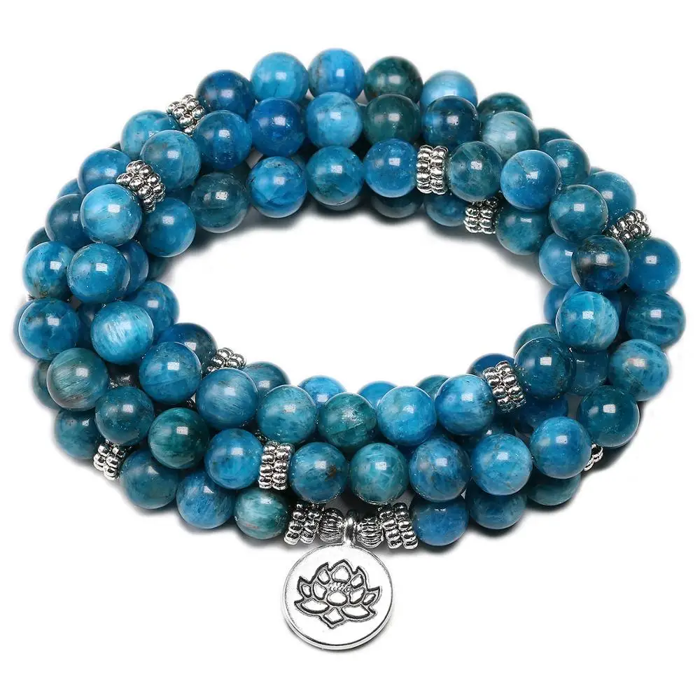 Mala Bracelets Revelation In Natural Apatite 8MM 108 Beads Bracelets Yoga Meditation Lotus Pendant Charm Jewelry
Mala Bracelets Revelation In Natural Apatite 8MM 108 Beads Bracelets Yoga Meditation Lotus Pendant Charm Jewelry