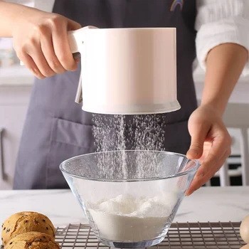 Semi-automatic Funnel Shape Flour Shaker Sifter Cup Fine Mesh Powder Flour Sieve Icing Sugar Kitchen Baking Pastry Tool Washable
Semi-automatic Funnel Shape Flour Shaker Sifter Cup Fine Mesh Powder Flour Sieve Icing Sugar Kitchen Baking Pastry Tool Washable