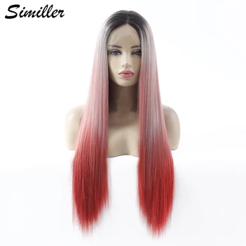 Similler Ombre Black Gray Red Synthetic Lace Front Wigs For Women 26 Inch Straight Middle Part Lace Wigs 3 Tones
Similler Ombre Black Gray Red Synthetic Lace Front Wigs For Women 26 Inch Straight Middle Part Lace Wigs 3 Tones
