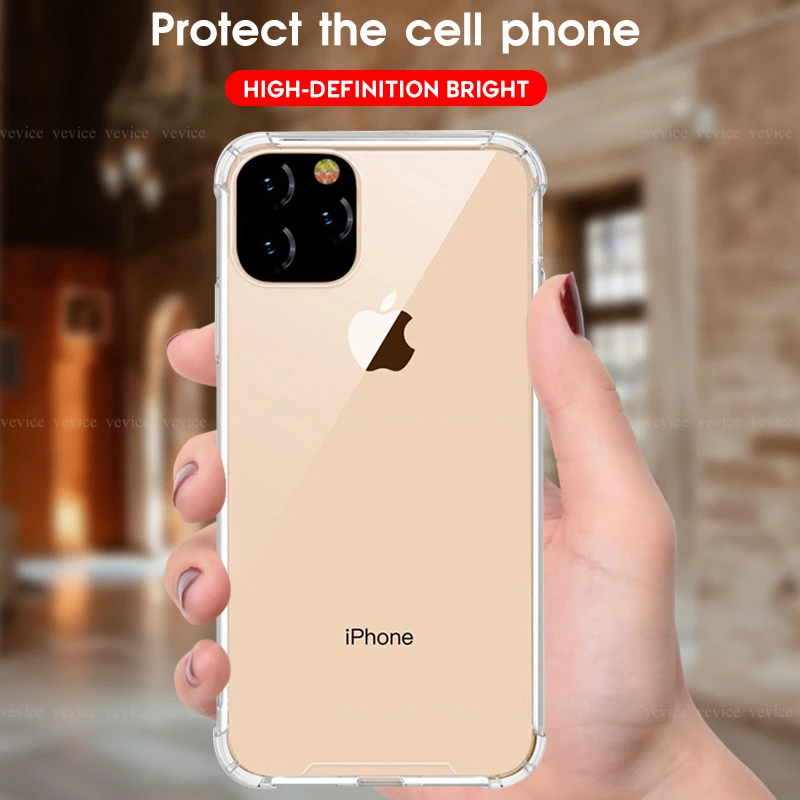 Crystal Clear Shockproof Cover Soft TPU Cases For iPhone 11 Pro Max 2019 Airbag Anti-fall Phone Case For iPhone 11 2019 11Pro
Crystal Clear Shockproof Cover Soft TPU Cases For iPhone 11 Pro Max 2019 Airbag Anti-fall Phone Case For iPhone 11 2019 11Pro