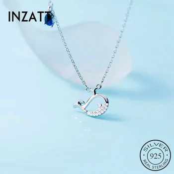 INZATT Real 925 Sterling Silver Zircon whale Animal Pendant Choker Necklace For Fashion Women Bohemian Fine Jewelry Accessories
INZATT Real 925 Sterling Silver Zircon whale Animal Pendant Choker Necklace For Fashion Women Bohemian Fine Jewelry Accessories