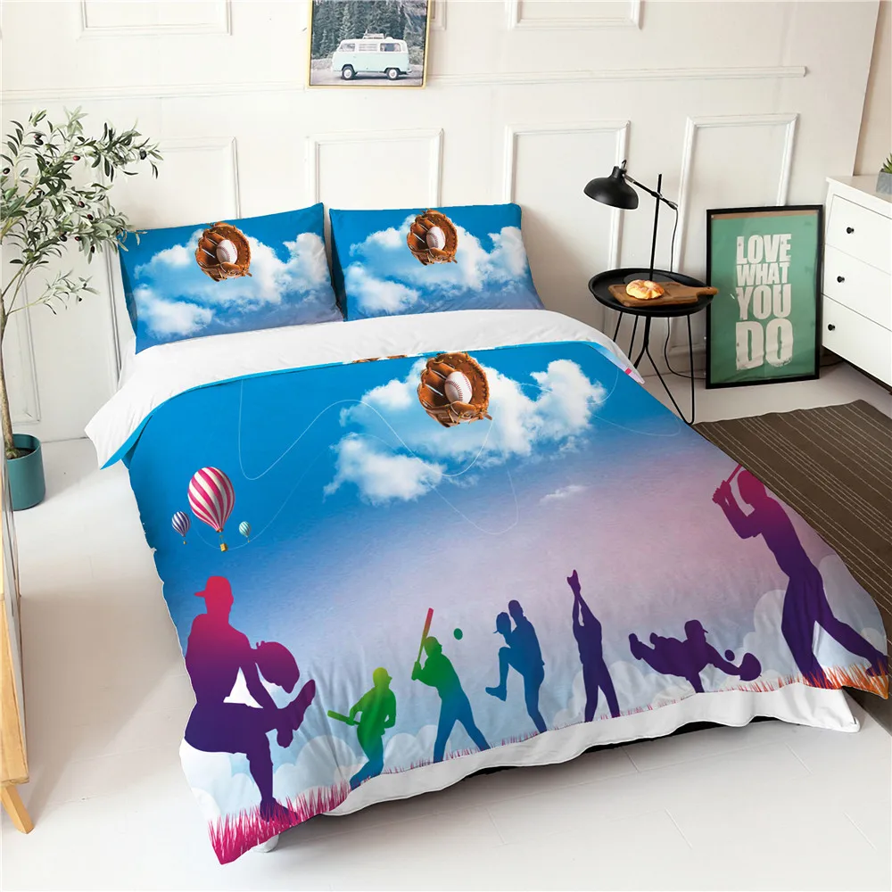 Complete Bed Sheet Set Colourful Baseball Players Pattern Duvet Cover Fabic Home Textiles King Queen Size Bed Linen
Complete Bed Sheet Set Colourful Baseball Players Pattern Duvet Cover Fabic Home Textiles King Queen Size Bed Linen