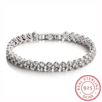 925 Sterling Silver Cluster CZ Zirconia Tennis Bracelets Pulseras Pulseira Bracelet Women Jewelry Girl Friend Gift
925 Sterling Silver Cluster CZ Zirconia Tennis Bracelets Pulseras Pulseira Bracelet Women Jewelry Girl Friend Gift