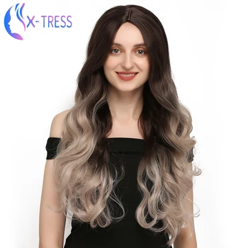 Synthetic Ombre Grey Wigs For Women 22inch Long Wavy X-TRESS Colored Wig High Temperature Fiber Daily Party Cosplay Wig
Synthetic Ombre Grey Wigs For Women 22inch Long Wavy X-TRESS Colored Wig High Temperature Fiber Daily Party Cosplay Wig