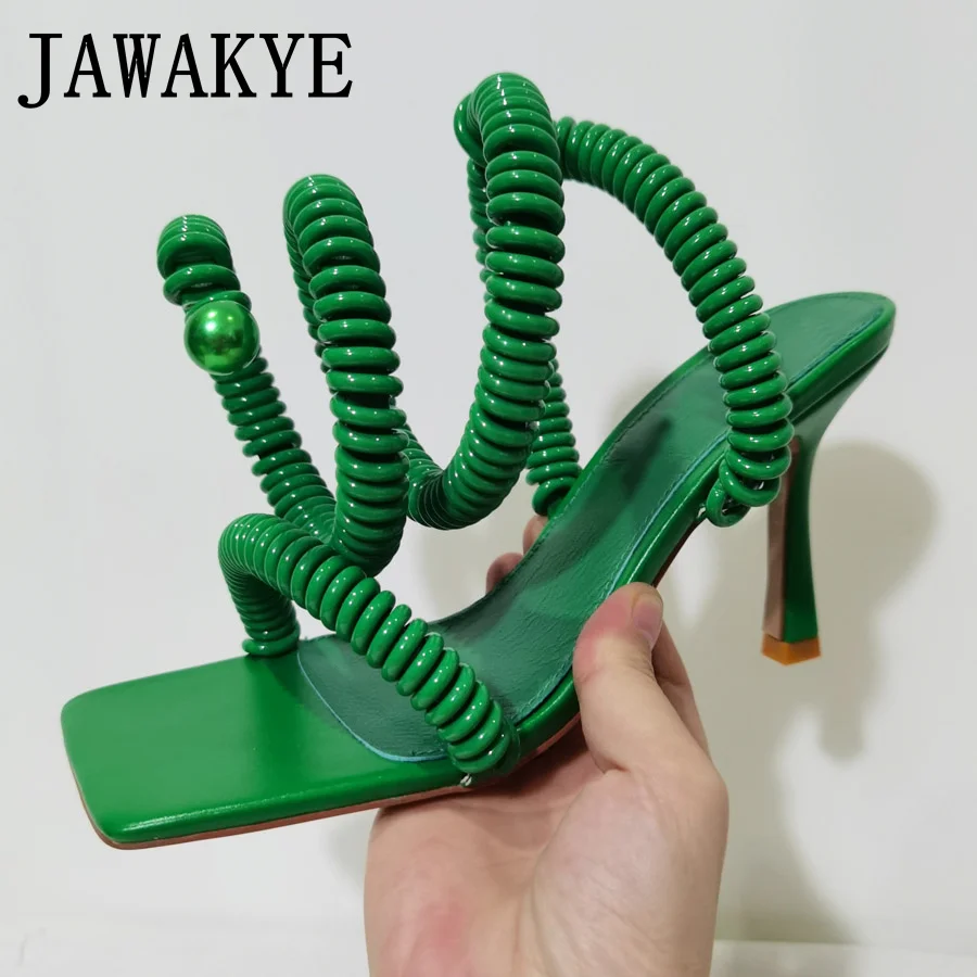 Green phone cord Runway Women Sandals Square Toe Snake Ankle Strap Designer Sandals 2022 Hot Thin High Heels Stretch Sandals
Green phone cord Runway Women Sandals Square Toe Snake Ankle Strap Designer Sandals 2022 Hot Thin High Heels Stretch Sandals