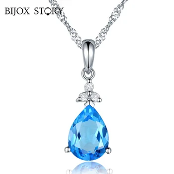 BIJOX STORY Elegant 925 Silver Necklace with Water Drop shape Sapphire Emerald Amethyst Gemstones Pendant Fine Jewelry for Women
BIJOX STORY Elegant 925 Silver Necklace with Water Drop shape Sapphire Emerald Amethyst Gemstones Pendant Fine Jewelry for Women