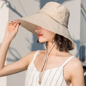 Fashion Summer Wide Brim Bucket Hat Women Reversible Korean Fisherman Caps Anti-sunburn Ladies Outside Hip Hop Bucket Hat Beige
Fashion Summer Wide Brim Bucket Hat Women Reversible Korean Fisherman Caps Anti-sunburn Ladies Outside Hip Hop Bucket Hat Beige