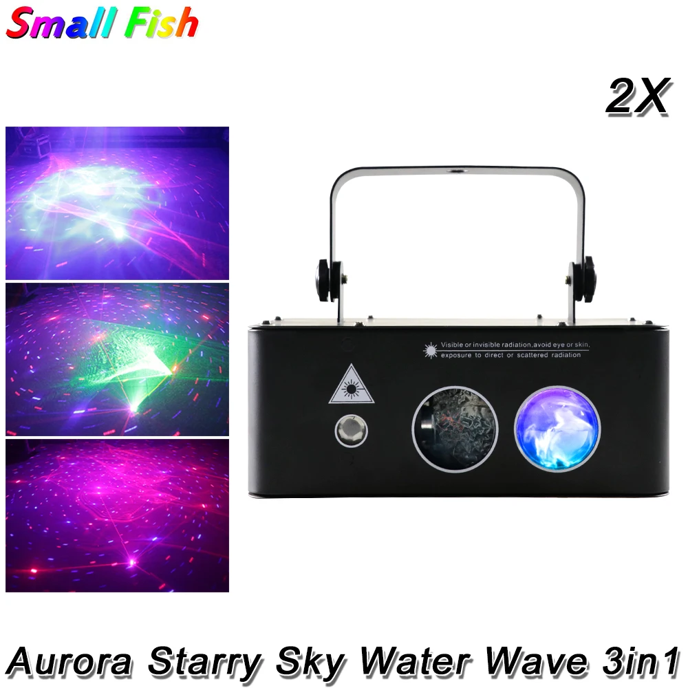 2Pcs/Lot Aurora Starry Sky Water Wave 3in1 Laser Projector Professional Stage Effect Lights For Party Xmas DJ Disco Laser Light
2Pcs/Lot Aurora Starry Sky Water Wave 3in1 Laser Projector Professional Stage Effect Lights For Party Xmas DJ Disco Laser Light