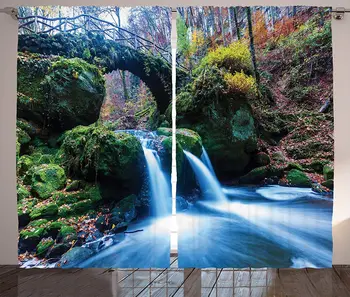 Landscape Window Curtains Waterfall Flows Under an Stone Bridge Mossy Rocks in Luxembourg Living Room Decor Bedroom Sky Blue
Landscape Window Curtains Waterfall Flows Under an Stone Bridge Mossy Rocks in Luxembourg Living Room Decor Bedroom Sky Blue