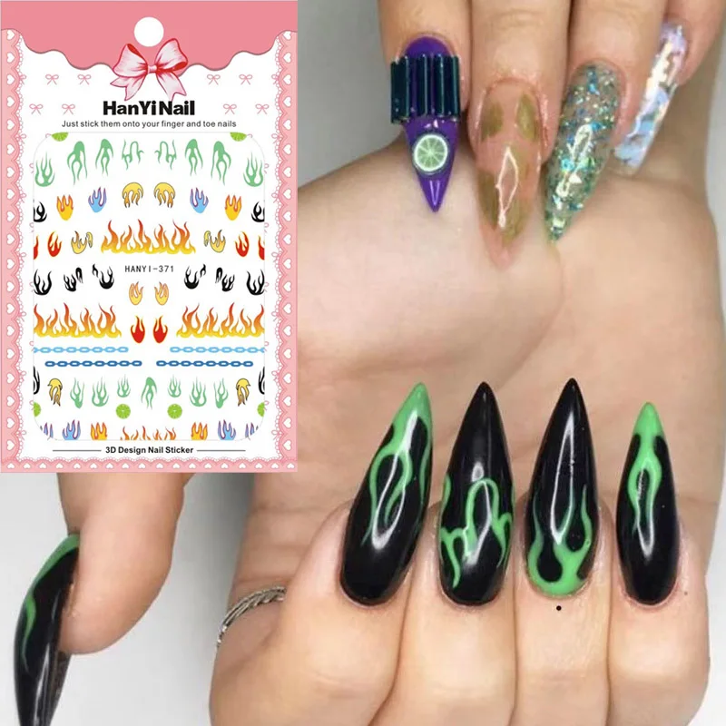 Colorful Flame 3D Embossed Nail Sticker Adhesive DIY Manicure Slider Nail Art Tips Decorations Decals
Colorful Flame 3D Embossed Nail Sticker Adhesive DIY Manicure Slider Nail Art Tips Decorations Decals