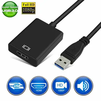 USB 3.0 to HDMI Converter Adapter Cable USB to HDMI External Video Card Multi Monitor Adapter for Windows 7/8/10 Laptop
USB 3.0 to HDMI Converter Adapter Cable USB to HDMI External Video Card Multi Monitor Adapter for Windows 7/8/10 Laptop