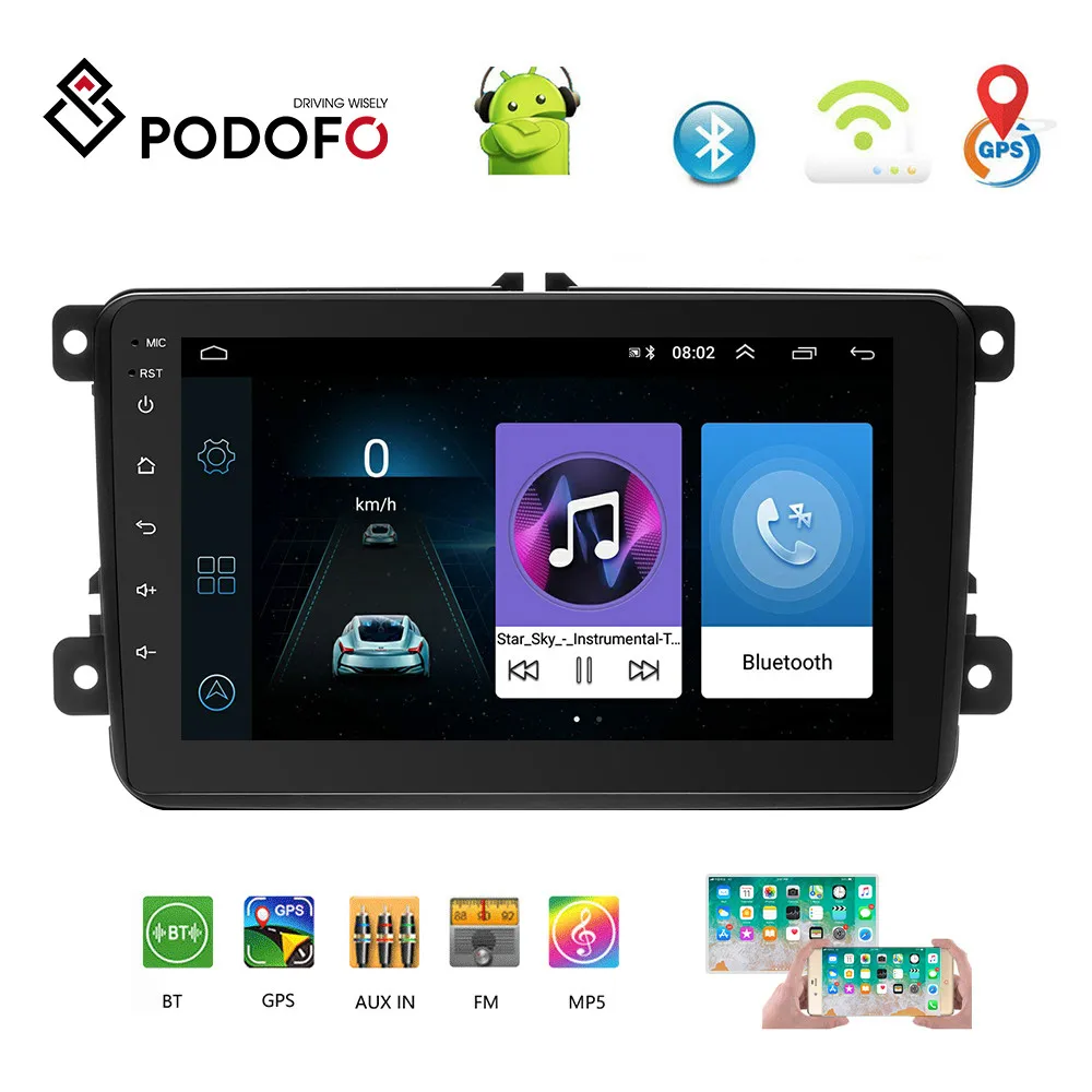 Podofo Android 8.1 Car Multimedia Player 2 Din 8'' Touch Screen GPS Car Radio Audio Bluetooth Wifi Car MP5 Player For Vw Radios
Podofo Android 8.1 Car Multimedia Player 2 Din 8'' Touch Screen GPS Car Radio Audio Bluetooth Wifi Car MP5 Player For Vw Radios