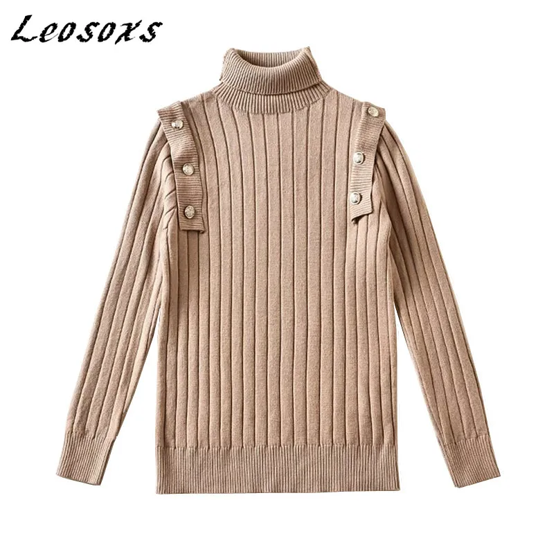 Leosoxs Korean Casual Turtleneck sweater Long Sleeve Knitted Pullover button elastic base women sweaters 2021 Spring Autumn New
Leosoxs Korean Casual Turtleneck sweater Long Sleeve Knitted Pullover button elastic base women sweaters 2021 Spring Autumn New