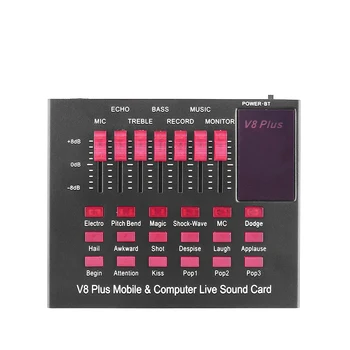 V8Plus Rechargeable Mobile & Computer Live Sound Card USB Audio Interface with VSound Effects BT Connection for Singing Live
V8Plus Rechargeable Mobile & Computer Live Sound Card USB Audio Interface with VSound Effects BT Connection for Singing Live