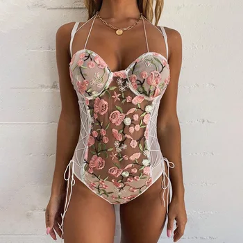 Elegant Floral Embroidery Bodysuit Sleeveless Summer Lace Up See Through Teddies Women Zipper Jumpsuits Tops Sexy Bodysuits
Elegant Floral Embroidery Bodysuit Sleeveless Summer Lace Up See Through Teddies Women Zipper Jumpsuits Tops Sexy Bodysuits
