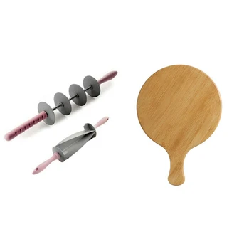2Pcs Adjustable Rolling Pin Slicer Set Cutting Tools & 1 Pcs 14 Inch Pizza Peel/Cutting Board/Serving Tray
2Pcs Adjustable Rolling Pin Slicer Set Cutting Tools & 1 Pcs 14 Inch Pizza Peel/Cutting Board/Serving Tray