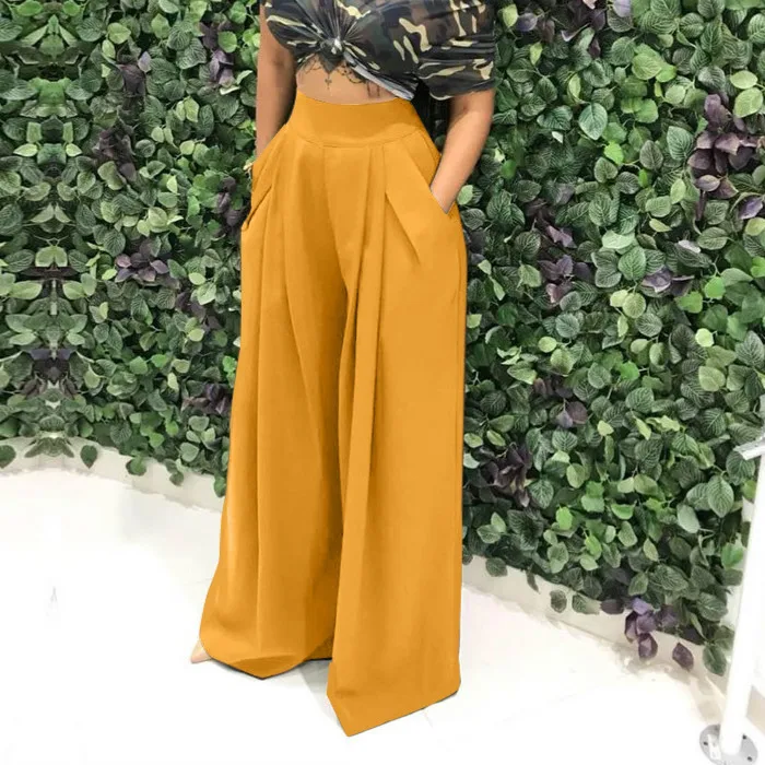 Fashion Personality Trumpet Trousers Wide Leg Casual Pants Solid Loose ArmyGreen Black Wine Yellow S-XL High Waist Autumn 2019
Fashion Personality Trumpet Trousers Wide Leg Casual Pants Solid Loose ArmyGreen Black Wine Yellow S-XL High Waist Autumn 2019