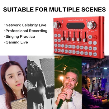 F007 Live Sound Card Mobile Phone Computer K Song Universal Bluetooth Wireless Accompaniment LED Sound Effect Replacement Light
F007 Live Sound Card Mobile Phone Computer K Song Universal Bluetooth Wireless Accompaniment LED Sound Effect Replacement Light