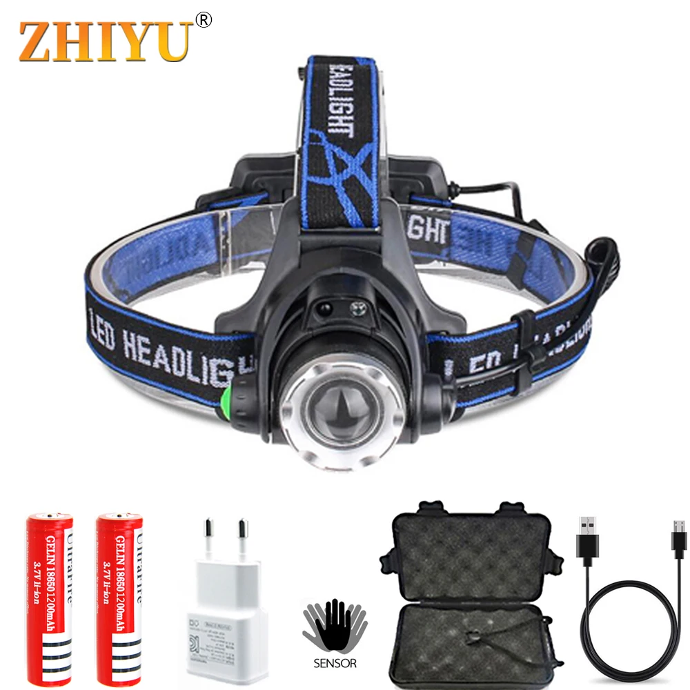 Protable Inductive Led T6 Headlamp 2X18650 Battery 4 Modes Zoomable Head Lamp Multi Functional Exploration Headlamp for Camping
Protable Inductive Led T6 Headlamp 2X18650 Battery 4 Modes Zoomable Head Lamp Multi Functional Exploration Headlamp for Camping