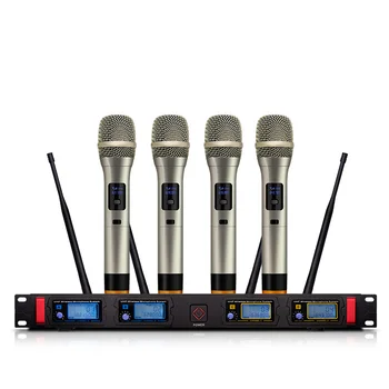 Professional wireless microphone UHF 4 channel fixed frequency dynamic display handheld microphone KTV microphone
Professional wireless microphone UHF 4 channel fixed frequency dynamic display handheld microphone KTV microphone
