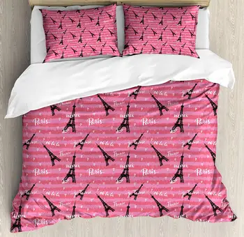 Eiffel Duvet Cover Set Valentines Day Inspired Pattern with France Paris Oh La La Texts Heart Shapes Decorative 3 Piece Bedding
Eiffel Duvet Cover Set Valentines Day Inspired Pattern with France Paris Oh La La Texts Heart Shapes Decorative 3 Piece Bedding