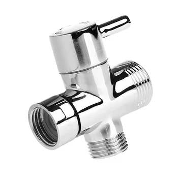 T-adapter 3-Ways Shower Head Shut-Off Valve G1/2inch Solid Brass Bath Toilet Bidet Sprayer Switch Diverter Chrome