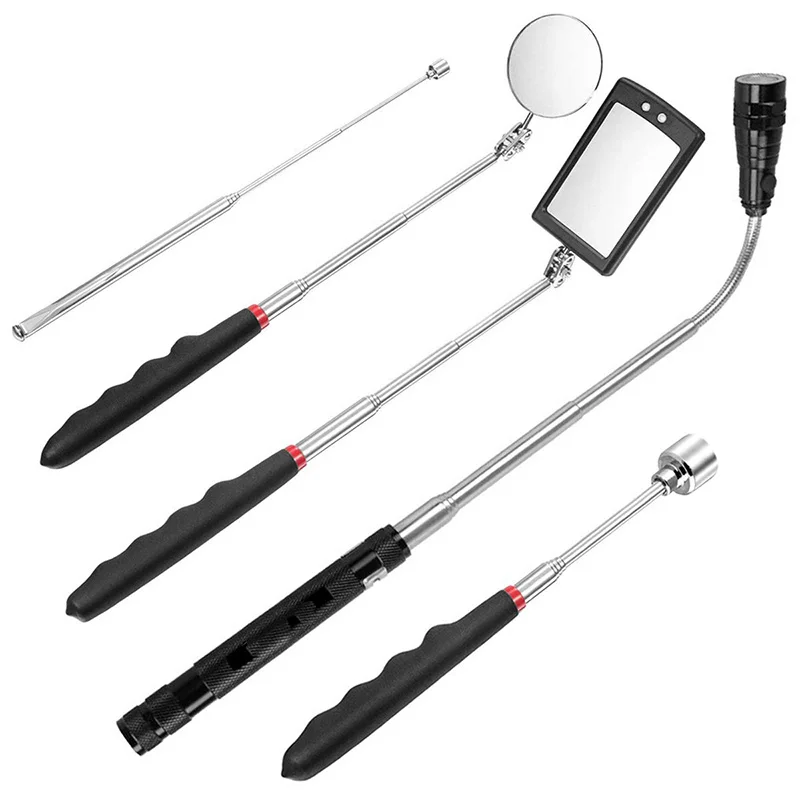 5PCS Magnetic Telescoping Pick-Up Tool Kit with 20Lb/1.5Lb Pick Up Rod, Round/Square 360 Swivel Adjustable Inspection Mirror and
5PCS Magnetic Telescoping Pick-Up Tool Kit with 20Lb/1.5Lb Pick Up Rod, Round/Square 360 Swivel Adjustable Inspection Mirror and