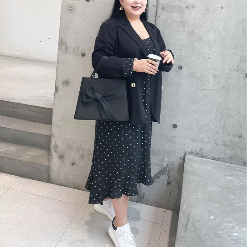 Oversize Women's Clothes Spring Autumn Slim Loose Blazer Polka Dot Spaghetti Strap Dress Two Pieces Sets Fashion 2020 New
Oversize Women's Clothes Spring Autumn Slim Loose Blazer Polka Dot Spaghetti Strap Dress Two Pieces Sets Fashion 2020 New