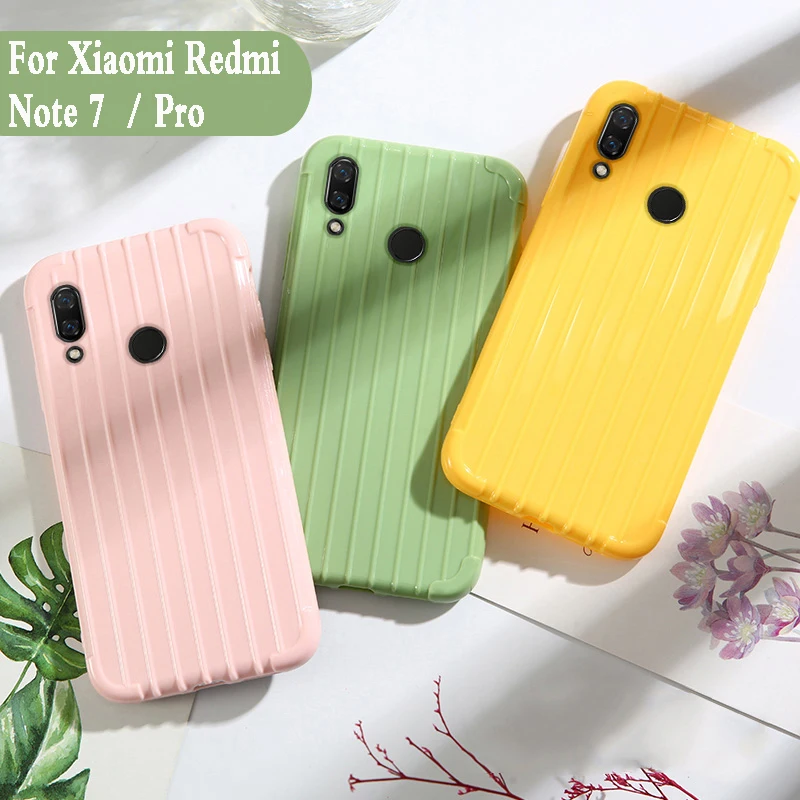 Luxury Luggage For xiaomi redmi note 7 pro case Fashion Cute Suitcase Trunk TPU Silicon Back Cover Coque | Мобильные телефоны и