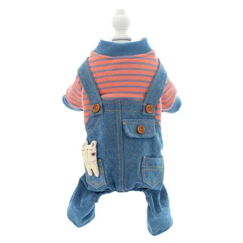 Striped Design Shirt with Denim Trousers Four Feet Pet Dog Clothes for Autumn and Winter Striped Denim Four-Legged Overall Dogs
Striped Design Shirt with Denim Trousers Four Feet Pet Dog Clothes for Autumn and Winter Striped Denim Four-Legged Overall Dogs
