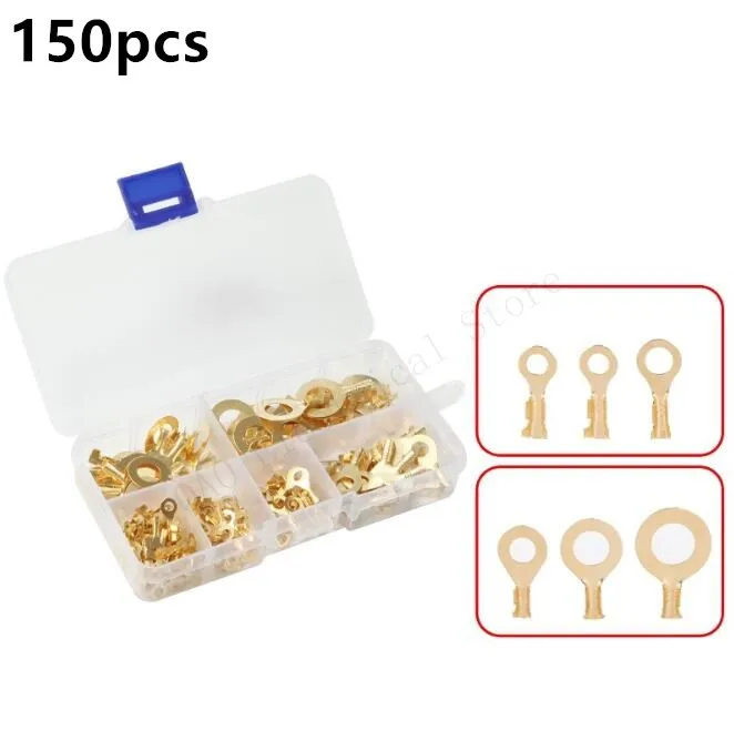 150PCS Ring Lug Terminals Electrical Wire Connectors Non-insulated Crimp Terminal Assortment M3/M4/M5/M6 with Box
150PCS Ring Lug Terminals Electrical Wire Connectors Non-insulated Crimp Terminal Assortment M3/M4/M5/M6 with Box