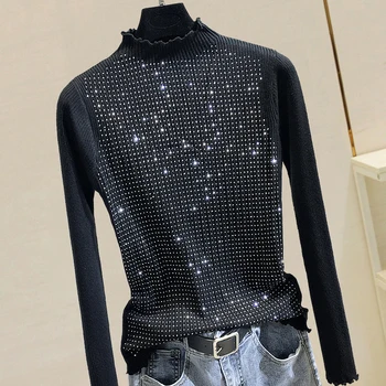 Half turtleneck sequined sweater women long-sleeved 2020 autumn and winter rhinestone bottoming sweater pullovers
Half turtleneck sequined sweater women long-sleeved 2020 autumn and winter rhinestone bottoming sweater pullovers