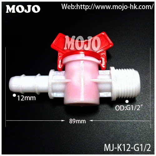 

2020 Free shipping!(2pcs/Lots) MJ-K12-G1/2 Water valve barb:12mm to Male thread:G1/2" diameter garden irrigation water faucet