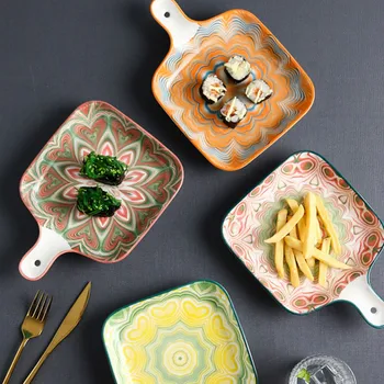 Hand Painted Bakeware with Handle Nordic Ceramics Creative Sushi Plate Japanese Western Steak Plate Tableware Restaurant DA60PZ
Hand Painted Bakeware with Handle Nordic Ceramics Creative Sushi Plate Japanese Western Steak Plate Tableware Restaurant DA60PZ