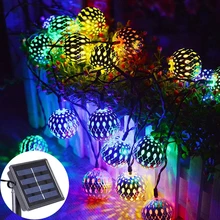 

Solar String Lights Multicolor Moroccan Balls IP65 Waterproof Outdoor Decoration for Patio Yard Garden Party Festival Xmas Tree