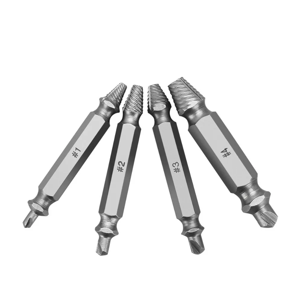 4pcs/Set Screw Extractor Drill Bit Hand Tool Set Screw Extractor Kit Guide Broken Damaged Bolt Remover Drill Bits
4pcs/Set Screw Extractor Drill Bit Hand Tool Set Screw Extractor Kit Guide Broken Damaged Bolt Remover Drill Bits