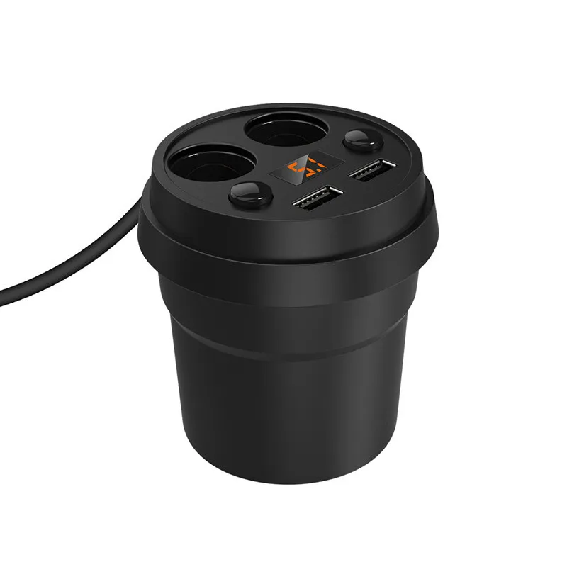 Car charger one for four cups double USB dual cigarette lighter digital display cup type with display USB car charge
Car charger one for four cups double USB dual cigarette lighter digital display cup type with display USB car charge
