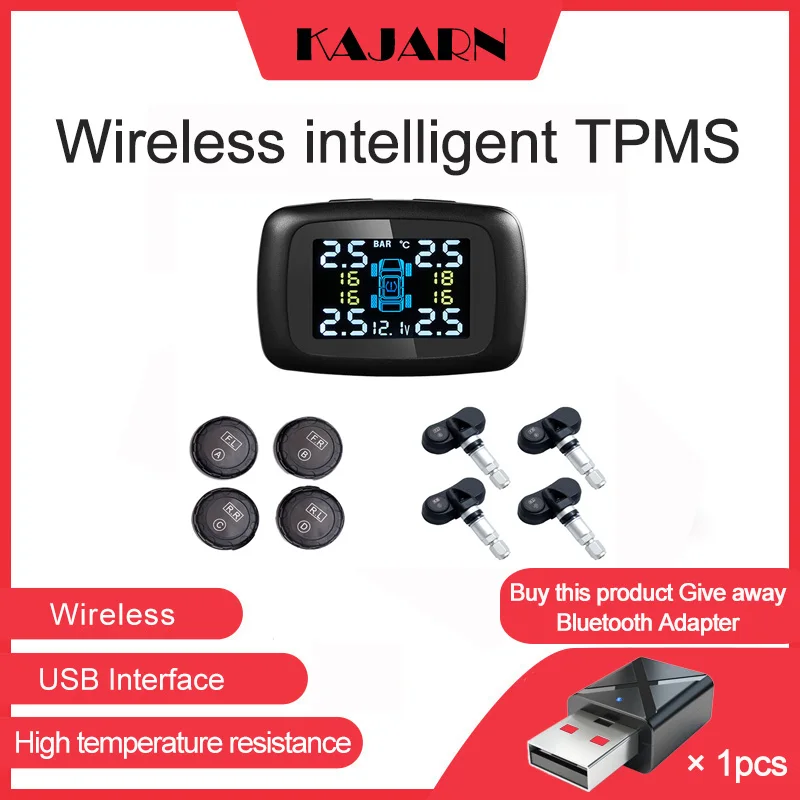 KAJARN TPMS Car Alarm Tire Pressure Monitoring System LCD Color Display Systems Port Charging Cigarette Tire Pressure Sensor
KAJARN TPMS Car Alarm Tire Pressure Monitoring System LCD Color Display Systems Port Charging Cigarette Tire Pressure Sensor