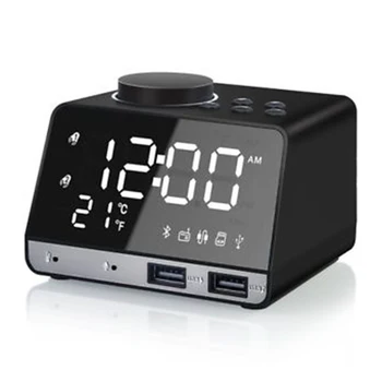 Wireless Bluetooth Bass Speaker FM Radio Mirror LED Dual Alarm Clock USB Charger(Black,EU Plug) 
Wireless Bluetooth Bass Speaker FM Radio Mirror LED Dual Alarm Clock USB Charger(Black,EU Plug)