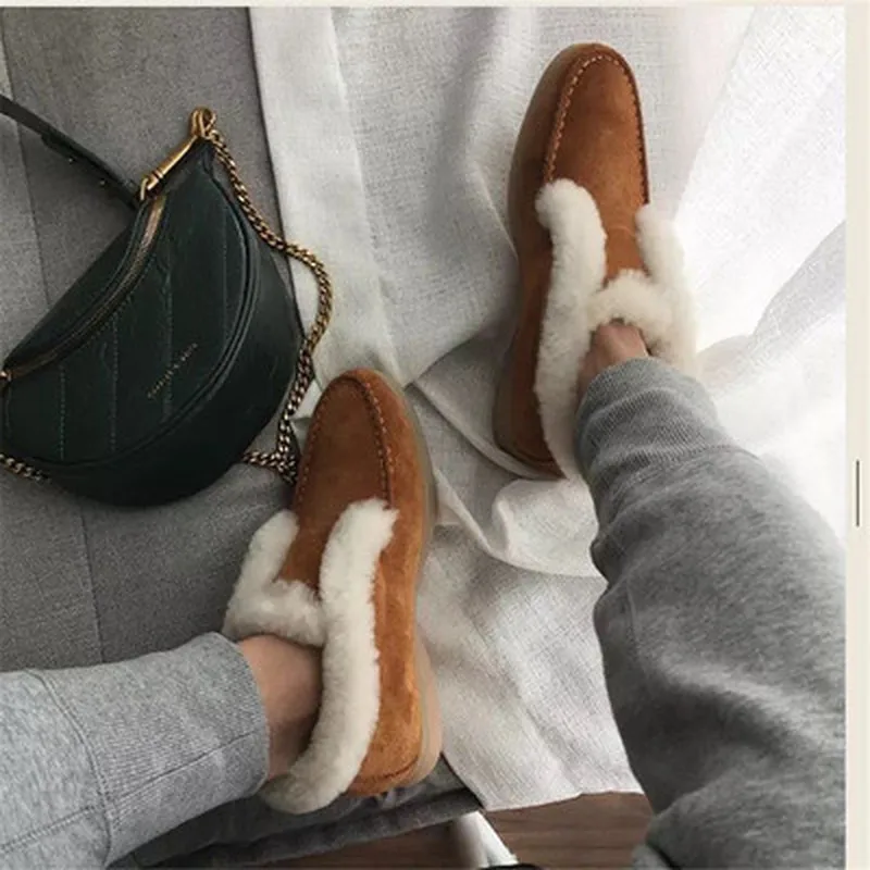 Women's Ankle Boots Cow-suede-leather Boot Natural-fur Warm Winter Shoes Fashion Slip-on Snow Boots for Women Zapatillas Mujer
Women's Ankle Boots Cow-suede-leather Boot Natural-fur Warm Winter Shoes Fashion Slip-on Snow Boots for Women Zapatillas Mujer