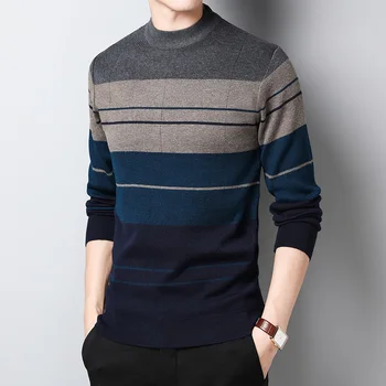 2019 New Fashion Sweaters Mens Pullovers Striped Slim Fit Jumpers Knit O-Neck Autumn Winter Thick warm Casual Male Clothes
2019 New Fashion Sweaters Mens Pullovers Striped Slim Fit Jumpers Knit O-Neck Autumn Winter Thick warm Casual Male Clothes