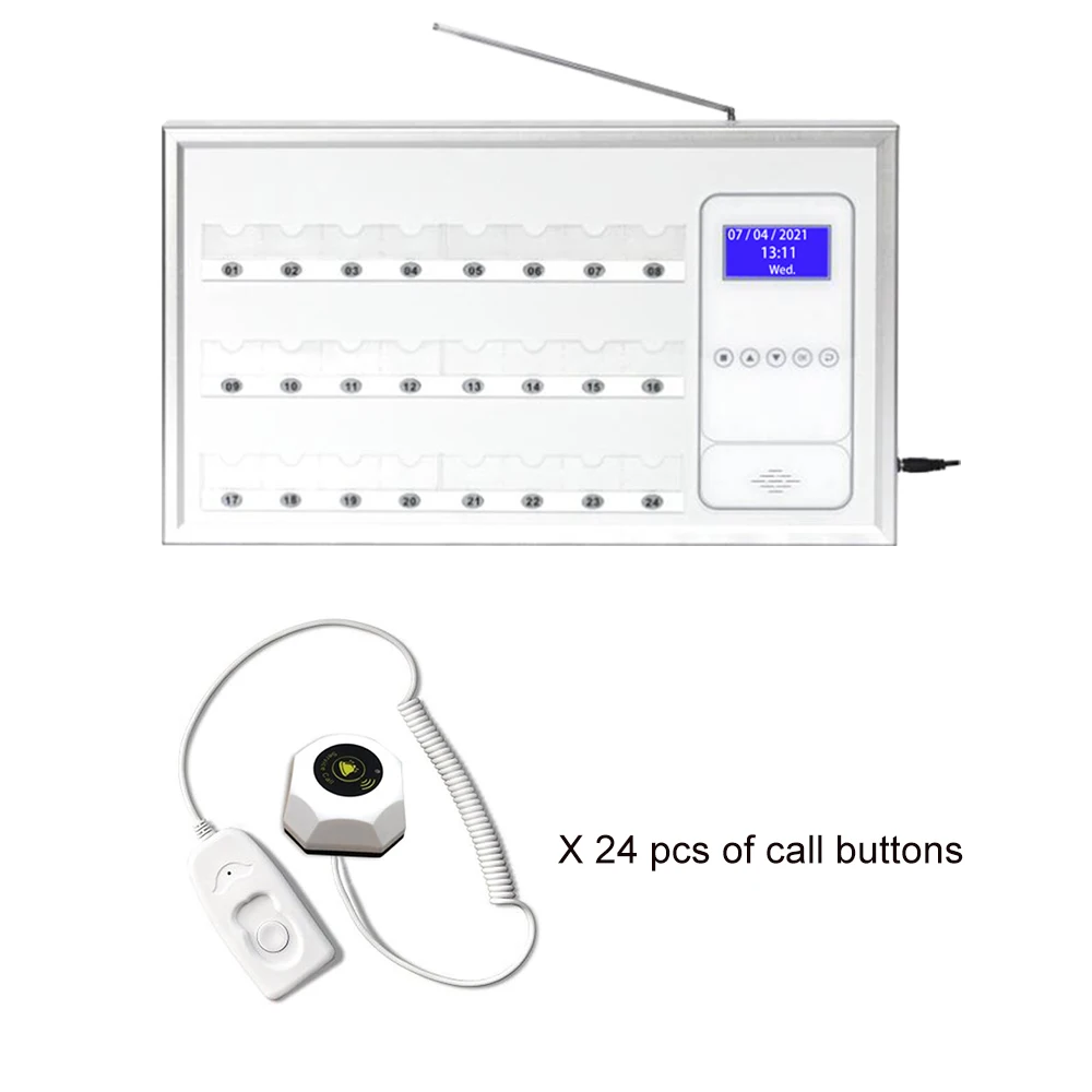 Wireless 1 Receiver 24 Call Button Hospital Nurse Ward Calling System Voice Broadcast Reporting for Clinics Nursing Home Beds | Компьютеры