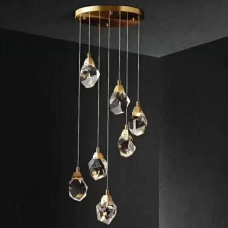 

Modern diamond crystal pendant lights living dining room bedroom kitchen indoor lighting home decor loft spiral hanging lamps