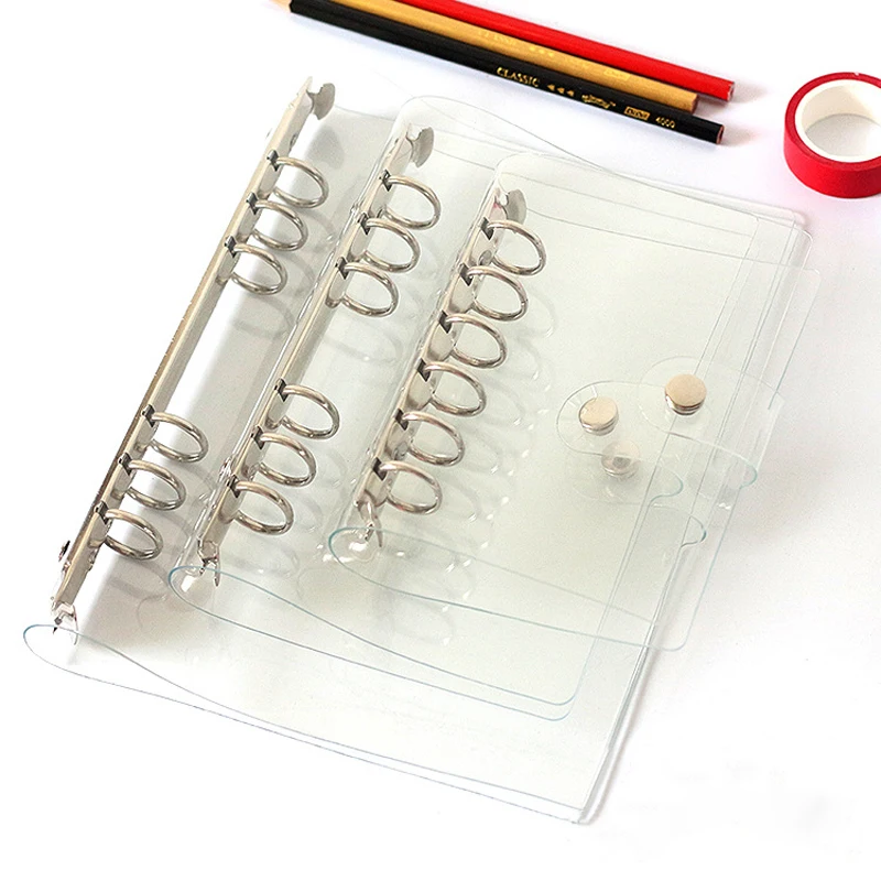 A7 A6 A5 Transparent Loose Leaf Binder Notebook Inner Core Cover Note Book Journal Planner Office Stationery Supplies
A7 A6 A5 Transparent Loose Leaf Binder Notebook Inner Core Cover Note Book Journal Planner Office Stationery Supplies