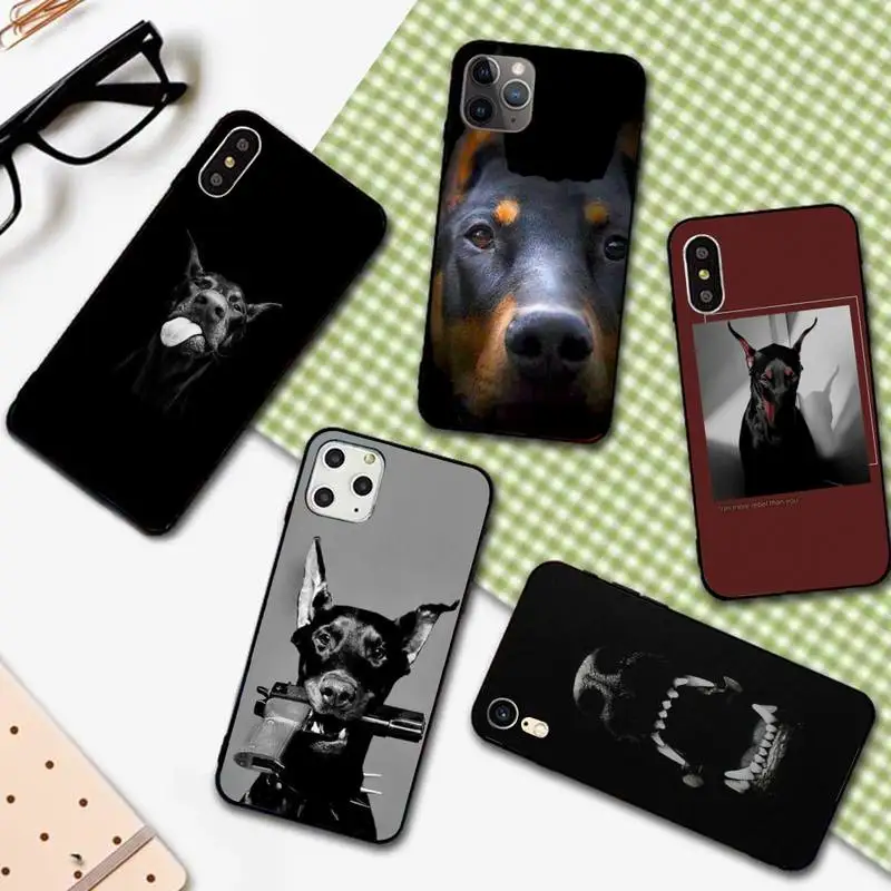 Чехол Doberman с животными Собаками Для IPhone 12 Pro X XS Max XR 7 8 Plus Mini 11 SE 2020 чехол | Мобильные