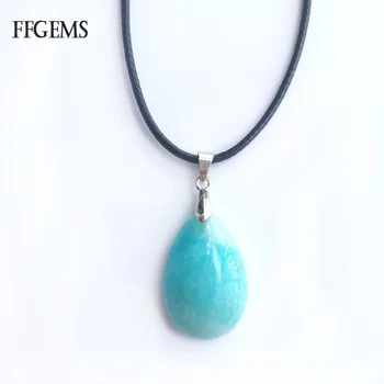 FFGems Natural amazonite Pendant Necklace Blue Gemstone Fine Jewelry For Women Lady Engagement Wedding Party Gift With Box 
FFGems Natural amazonite Pendant Necklace Blue Gemstone Fine Jewelry For Women Lady Engagement Wedding Party Gift With Box