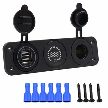 Car Dual USB panel kits Boat 3 Hole Switch Charger Blue LED Power Socket 12V Parts
Car Dual USB panel kits Boat 3 Hole Switch Charger Blue LED Power Socket 12V Parts
