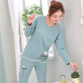 2020 Cartoon Print Pajama Sets Women Long Sleeves O-Neck Plus Size Home Clothes Pink Sleepwear Spring Autumn Winter Sleepwear 
2020 Cartoon Print Pajama Sets Women Long Sleeves O-Neck Plus Size Home Clothes Pink Sleepwear Spring Autumn Winter Sleepwear