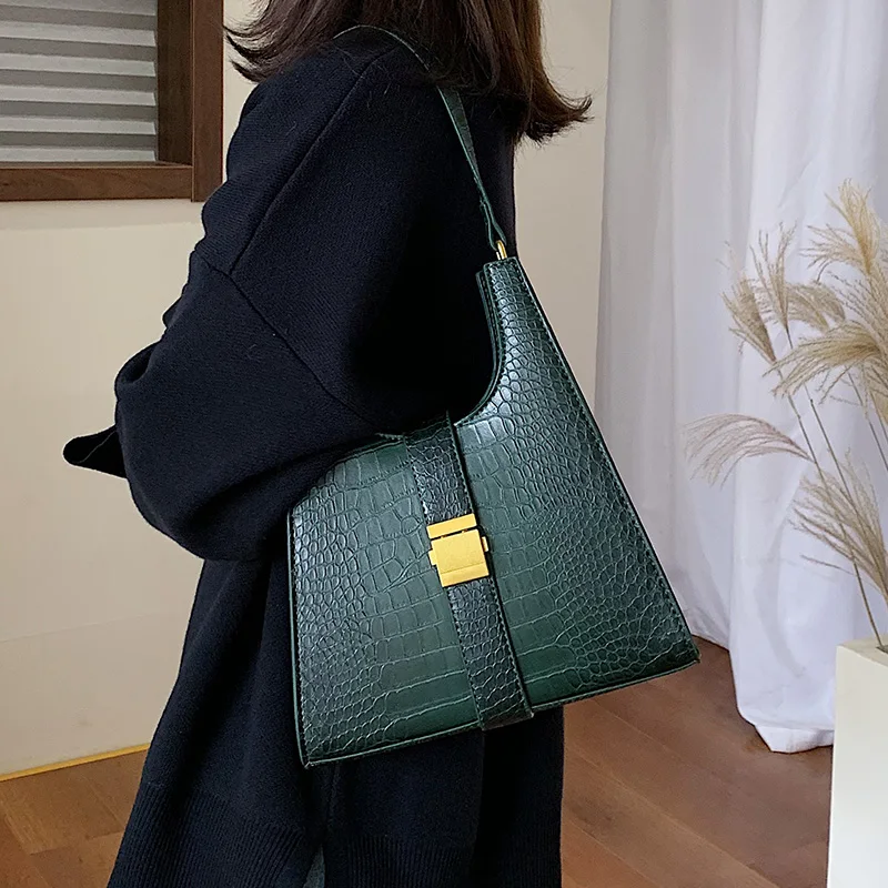 Crocodile Pattern PU Leather Shoulder Bags for Women 2020 Retro Quality Handbags Lady Designer Totes Female Hand Bag
Crocodile Pattern PU Leather Shoulder Bags for Women 2020 Retro Quality Handbags Lady Designer Totes Female Hand Bag